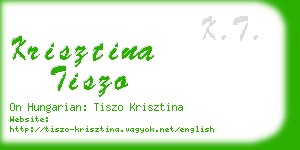 krisztina tiszo business card